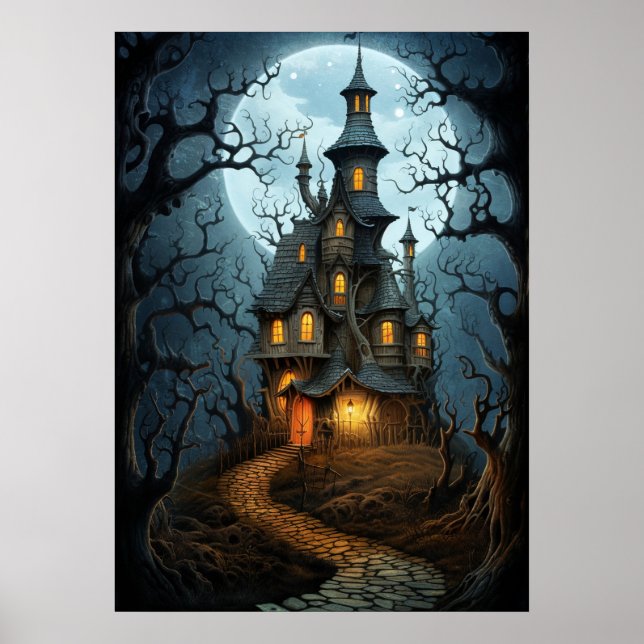 Poster Halloween Spooky Witch House (Frente)