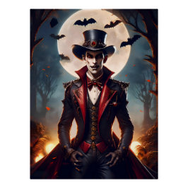 Pôster Halloween Steampunk Gótico Zumbi Vampiro