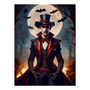 Pôster Halloween Steampunk Gótico Zumbi Vampiro