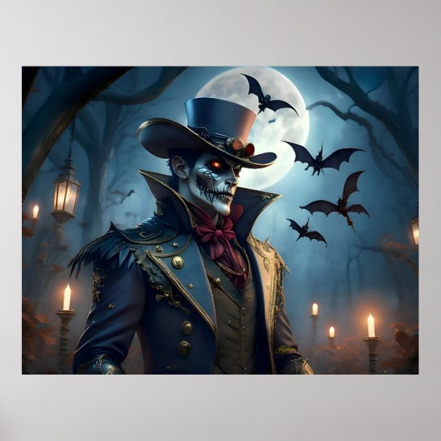 Poster Halloween Steampunk Southern Gentleman Zombie (Frente)