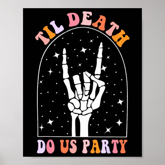 Poster Halloween Til Death Do U Party Retro Bachelorette (Frente)