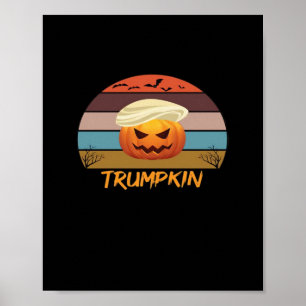Poster Halloween Trumpkin Vintage Us