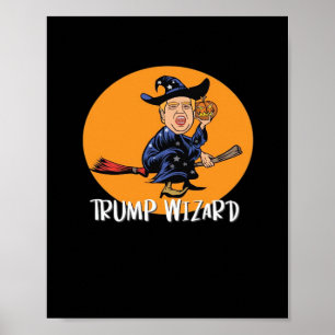 Poster Halloween Ttrump Wizard Engraçado Clássico