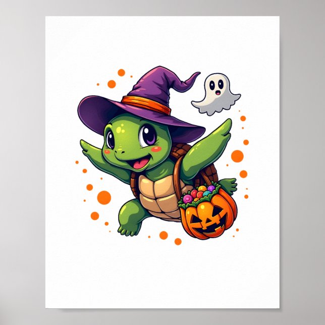 Poster Halloween Turtle Tortoise Costume Men Mulheres Cri (Frente)