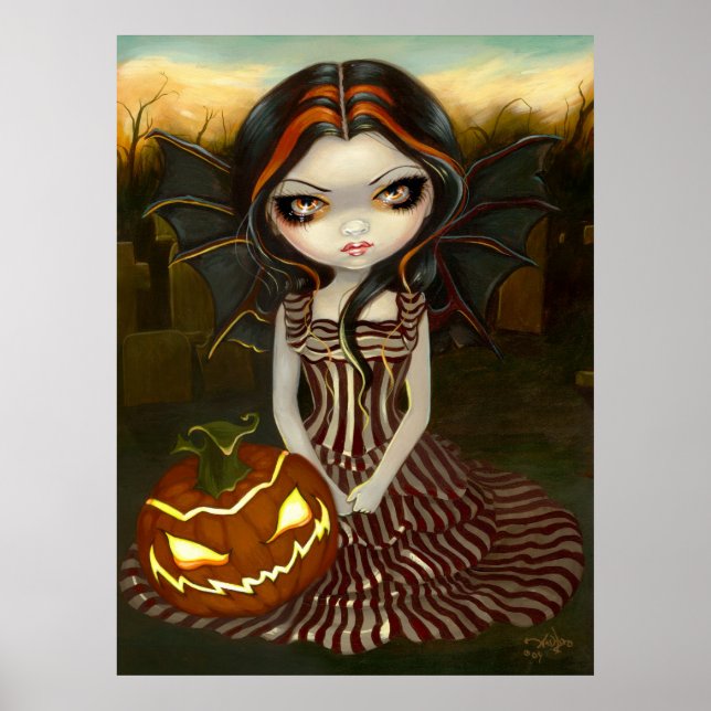 Pôster Halloween Twilight gótica gorducho-abóbora Art Imp (Frente)