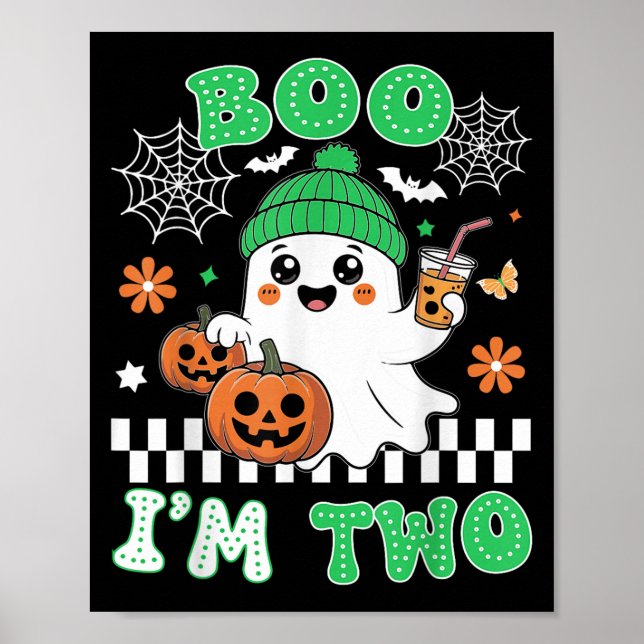 Poster Halloween Two Birthday Boo Im Two Groovy Birthday  (Frente)