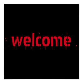 Pôster Halloween vermelho sangrento e assustador poster d