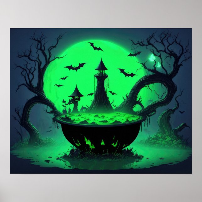 Poster Halloween Witch Cauldron (Frente)