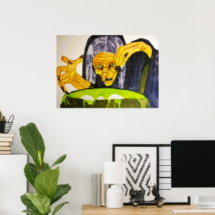 POSTER HALLOWEEN WITCH E SUA CAULDRON