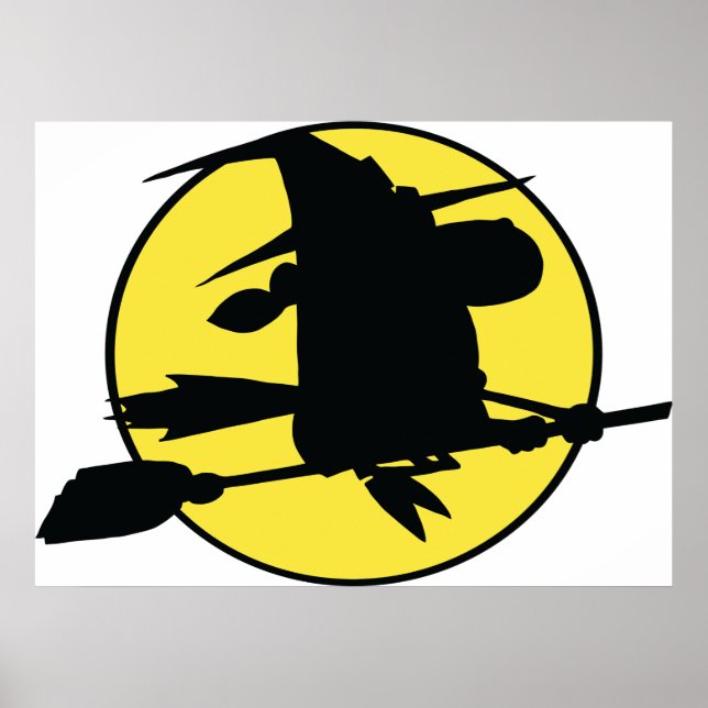 Poster Halloween Witch Silhouette (Frente)