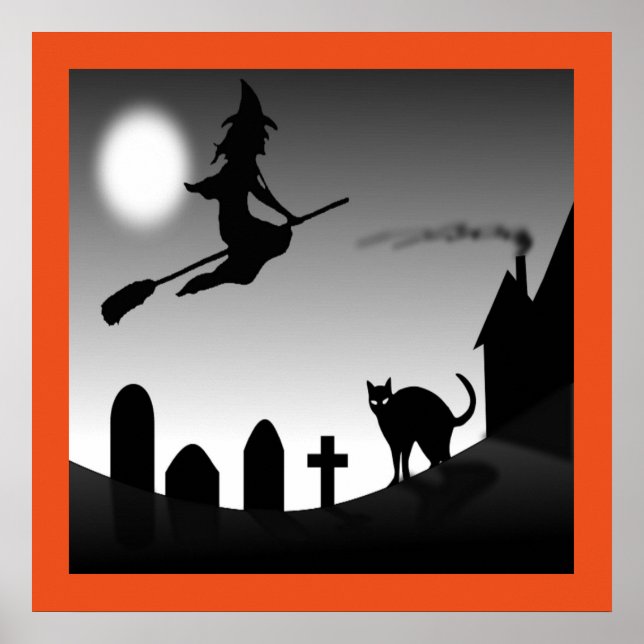 PÔSTER HALLOWEEN WITCH SILHOUETTE (Frente)