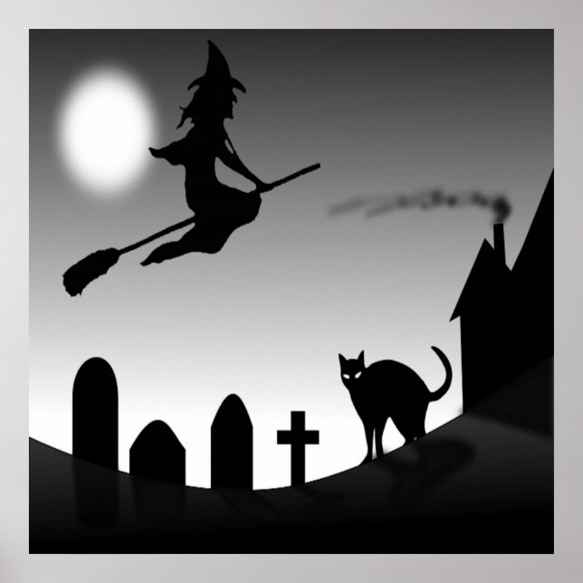 PÔSTER HALLOWEEN WITCH SILHOUETTE (Frente)