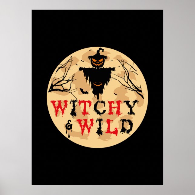 Poster Halloween Witchy E Wilthday (Frente)