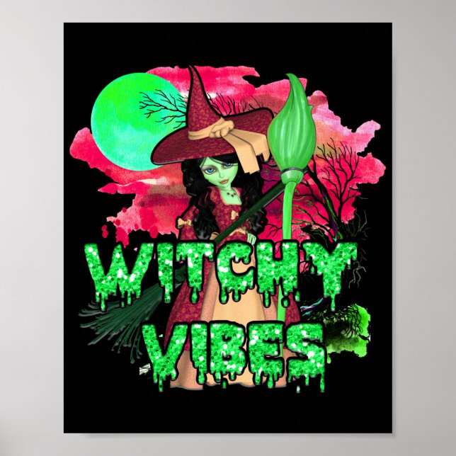 Poster Halloween Witchy Vibes (Frente)