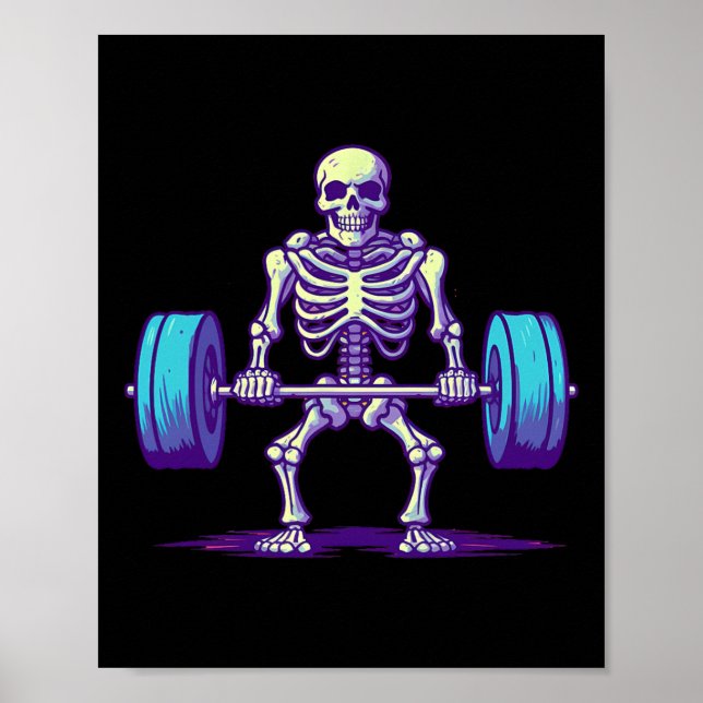 Poster Halloween Workout Figurume Engraçado Esqueleto de  (Frente)