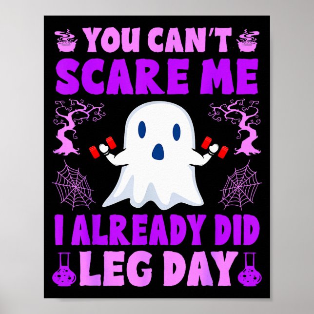 Poster Halloween Workout Women Ghost Training With Dumbbe (Frente)