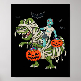 Poster Halloween Zombie Andando A Rex Diversão Meninos Me
