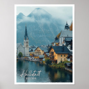 Poster Hallstatt Áustria Belo Lugar Turístico