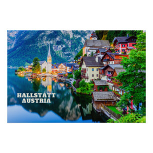 Pôster Hallstatt, Áustria Mountain Lake View