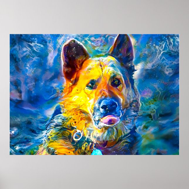 Poster Halo: Retrato de um German shepherd (Frente)