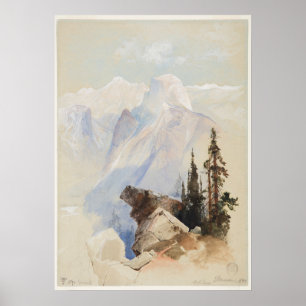 Poster Halome Yosemite Thomas Moran Watercolor Art