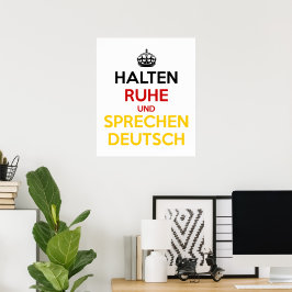Poster Halten Ruhe und Sprechen Deutsch