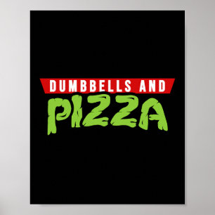 Poster Halteres E Pizza Tema De Academia Engraçado E Fofo