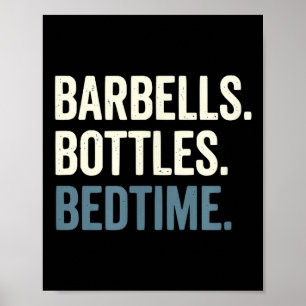 Poster Halteres mamadeiras hora de dormir - pai engraçado