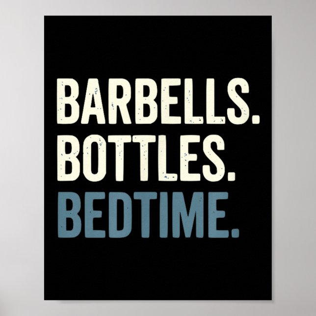 Poster Halteres mamadeiras hora de dormir - pai engraçado (Frente)