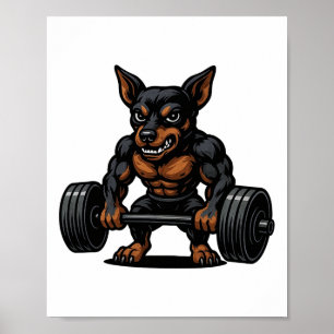 Poster Halterofilismo Fisiculturismo Miniature Pinscher C