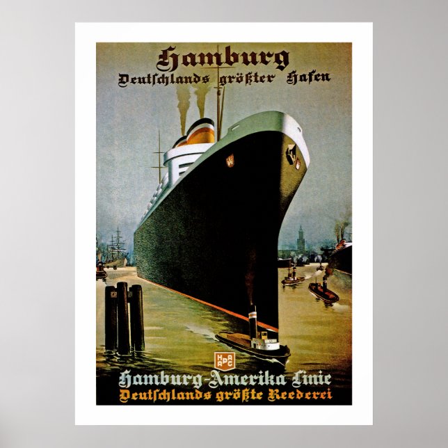 Poster Hamburg-Amerika Line (Frente)