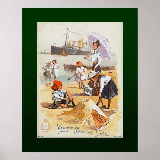 Poster Hamburg-Amerika Lines~SS Victoria Luise~Crianças~ (Frente)