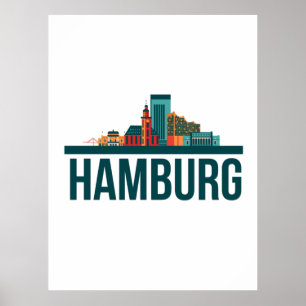 Poster Hamburg Germany Skyline