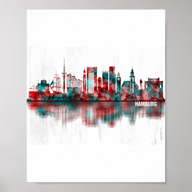 Poster Hamburg Germany Skyline (Frente)