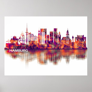 Poster Hamburg Germany Skyline