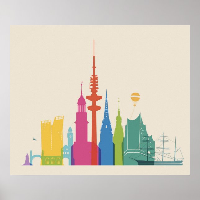 Poster Hamburg Germany Skyline (Frente)