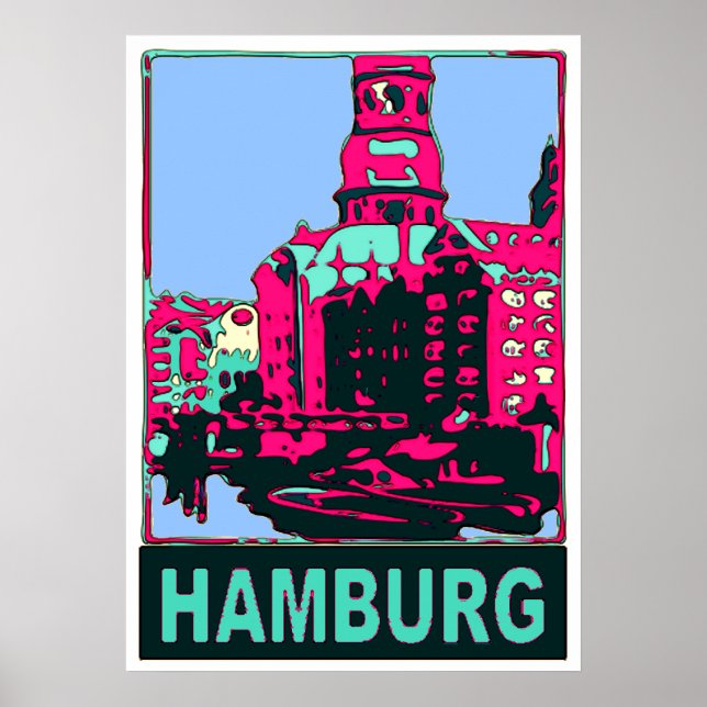 Pôster Hamburg Germany Viagem (Frente)