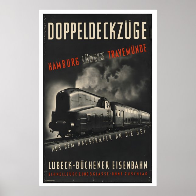 Poster Hamburg Travemunde Lubeck Germany Vintage Travel (Frente)