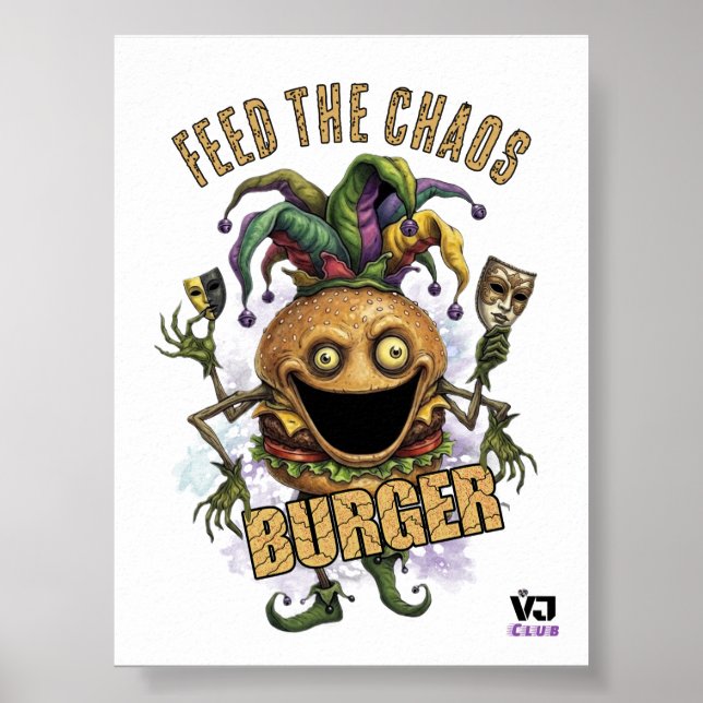 Poster Hamburger amigo palhaço vazio branco (Frente)