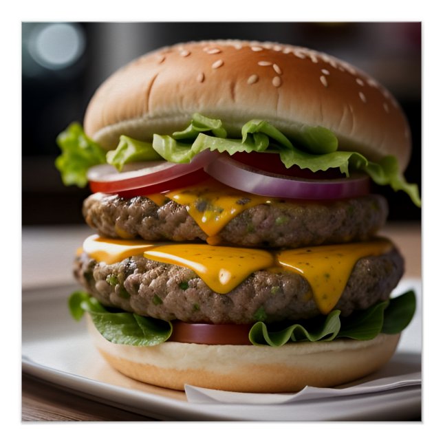 Pôster Hamburger com queijo (Frente)