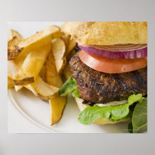 Poster Hamburger e batatas fritas
