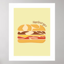 Poster Hamburger em Arte Japonesa em Kanji/Hiragana Wall