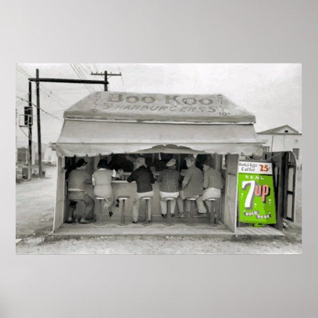 Poster Hamburger Stand Art, adicionar texto (Frente)