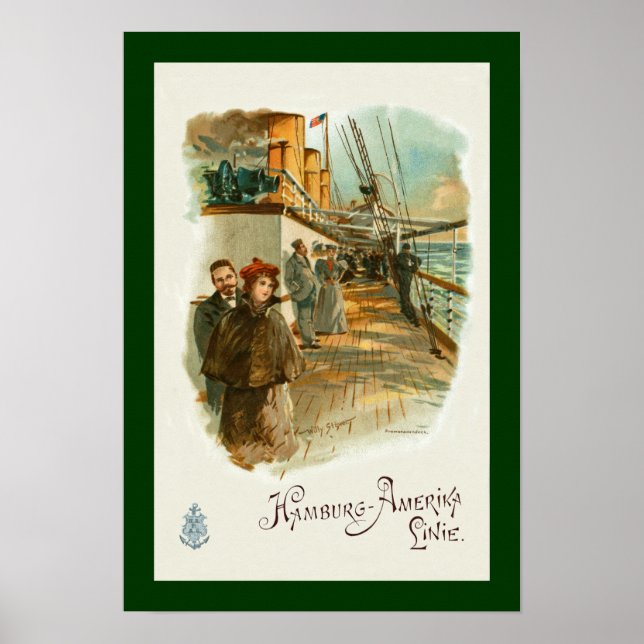 Poster Hamburgo-Amerika~SS Furst Bismark~Homem/Mulher No  (Frente)
