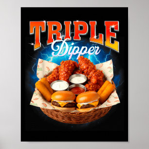 Poster Hambúrguer de Fast Food Nugget de Frango Foodie Tr