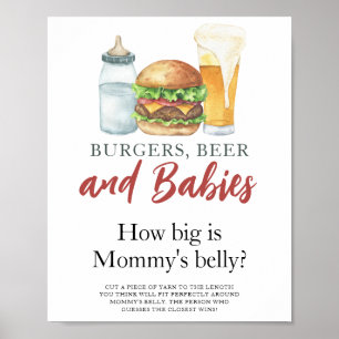 Poster Hambúrgueres e Bebês Quão grande é a barriga da ma