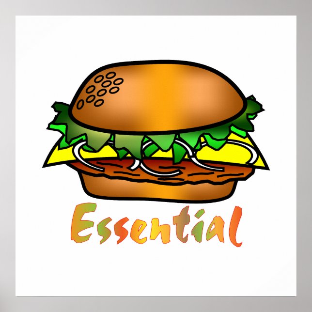 Poster Hambúrgueres são essenciais (Frente)