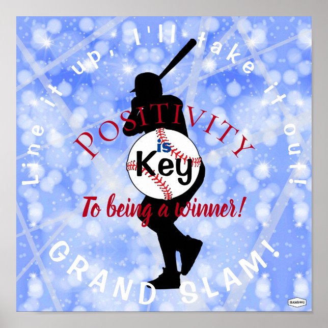 Poster HAMbyWG do de Positividade do Tema Baseball (Frente)
