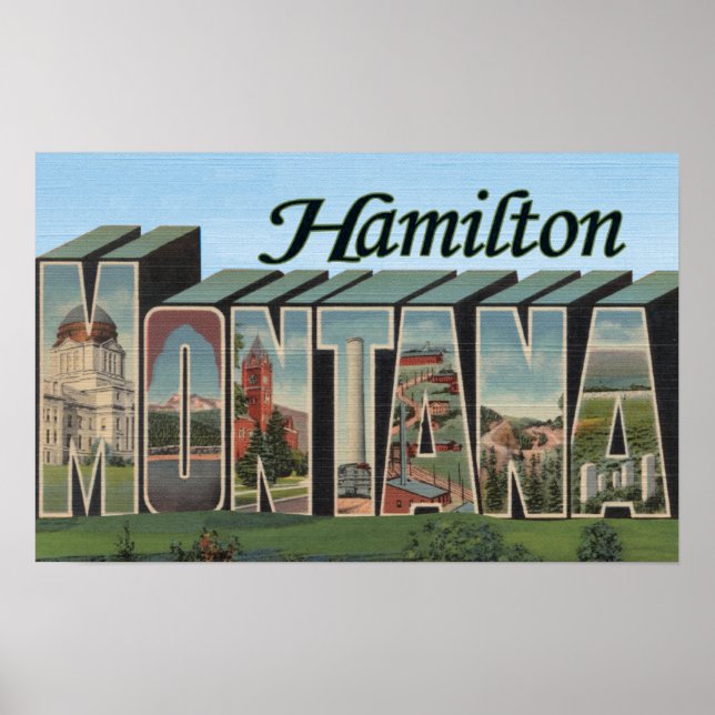 Poster Hamilton, Montana - Cenas com Letras Grandes (Frente)
