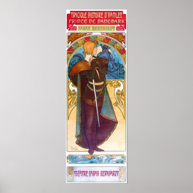 Poster Hamlet, Alphonse Mucha (Frente)